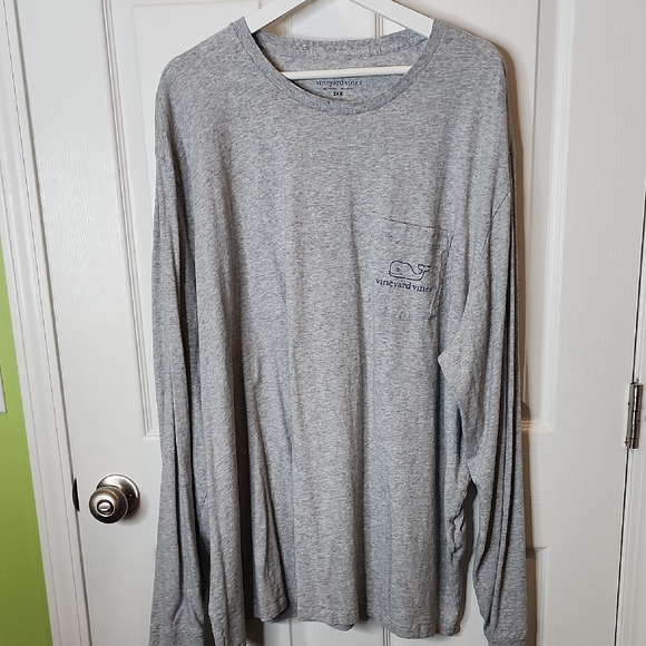 Vineyard Vines Classic Whale Logo Long Sleeve Gray T-Shirt Men's 3XB - Picture 1 of 6